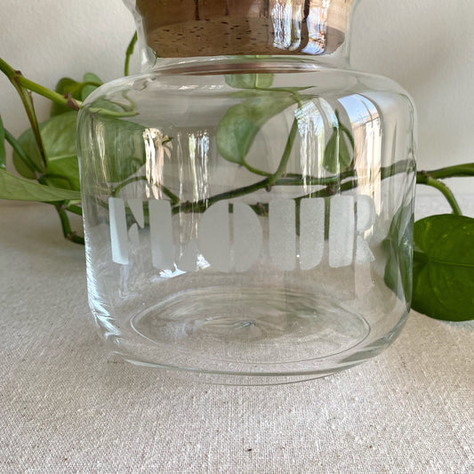 Vintage Glass Flour Canister