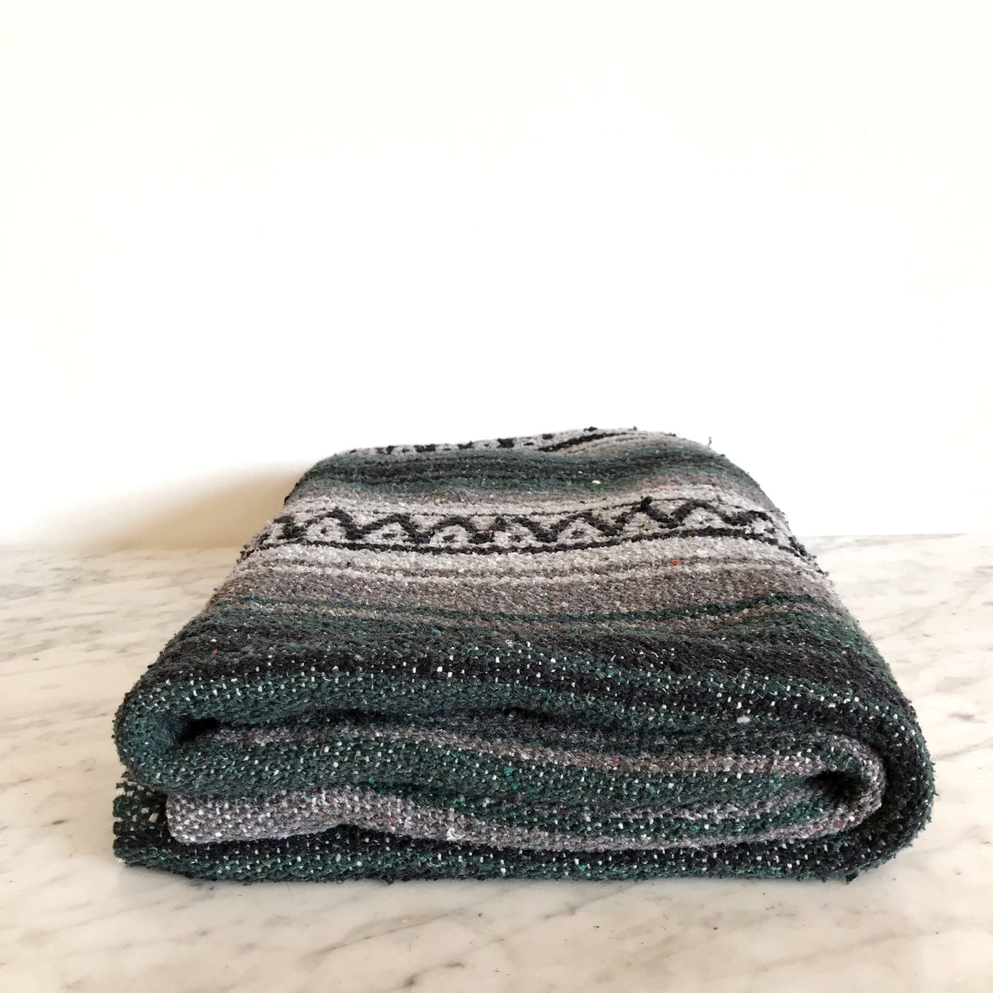 Woven Throw Blanket, Green & Gray