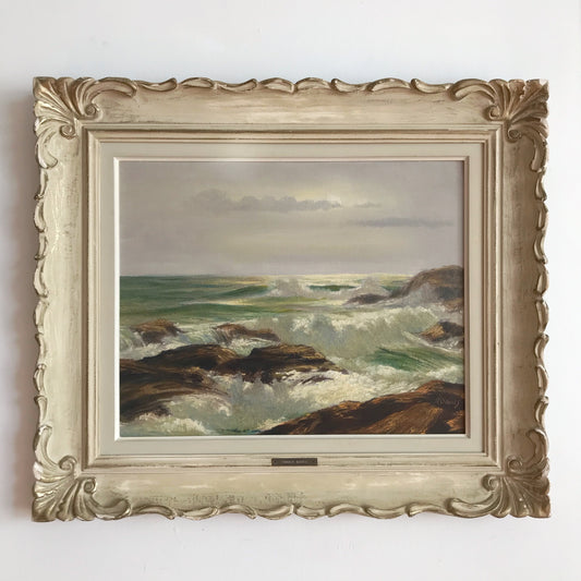Large Original Seascape Painting by Ronald Davies (24 x 28)