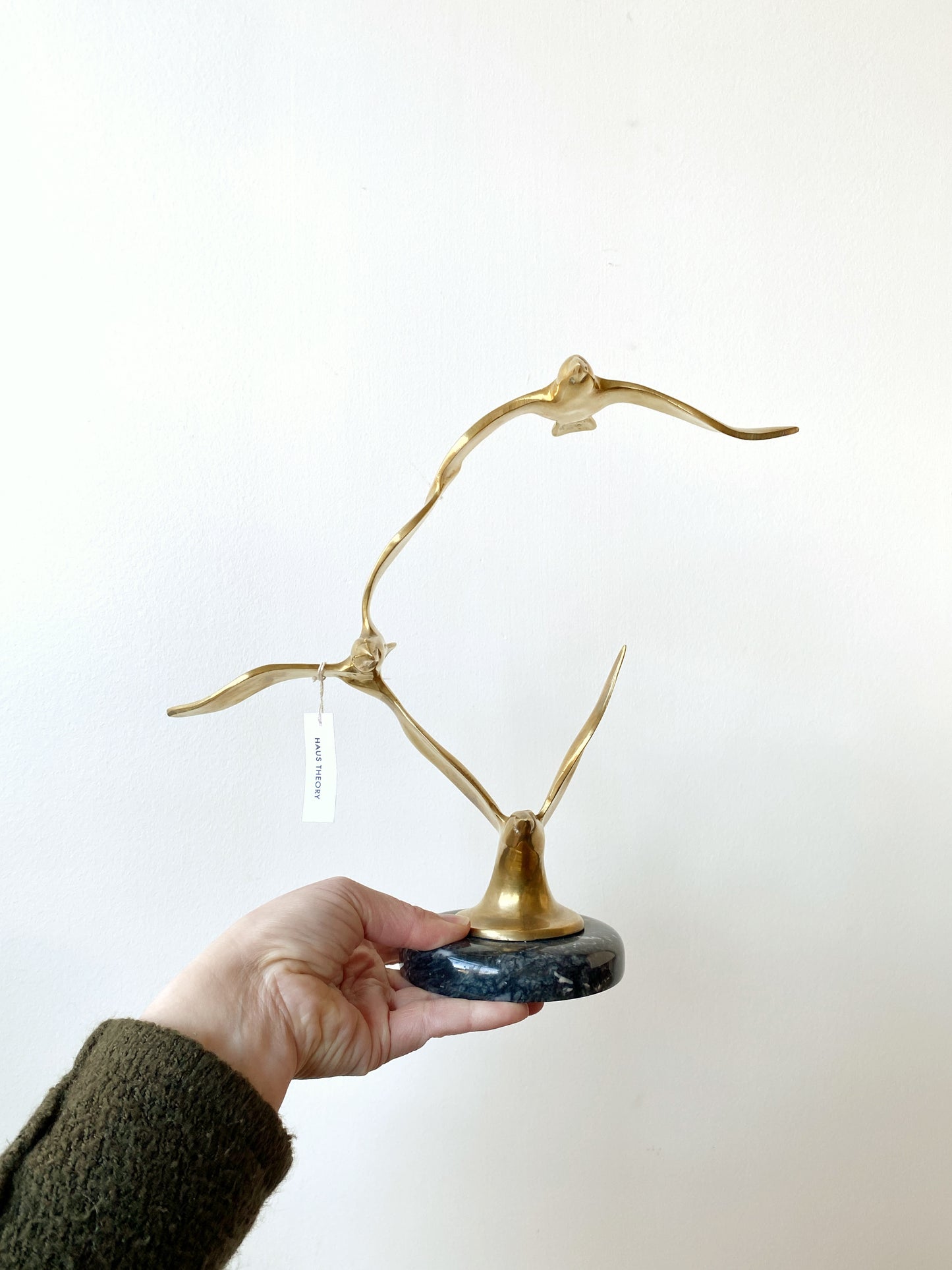 Vintage MCM Brass Seagull Sculpture