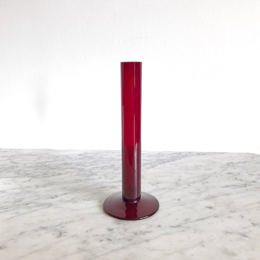 Tall Mod Red Glass Vase
