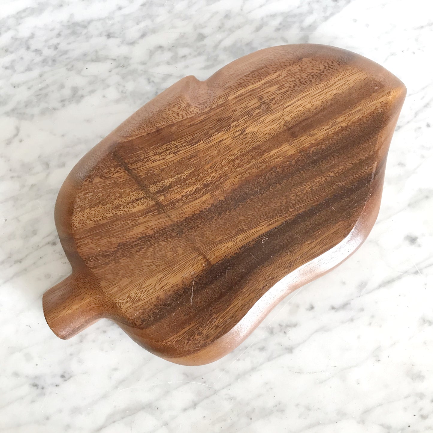 Vintage Wooden Leaf Serving Dish