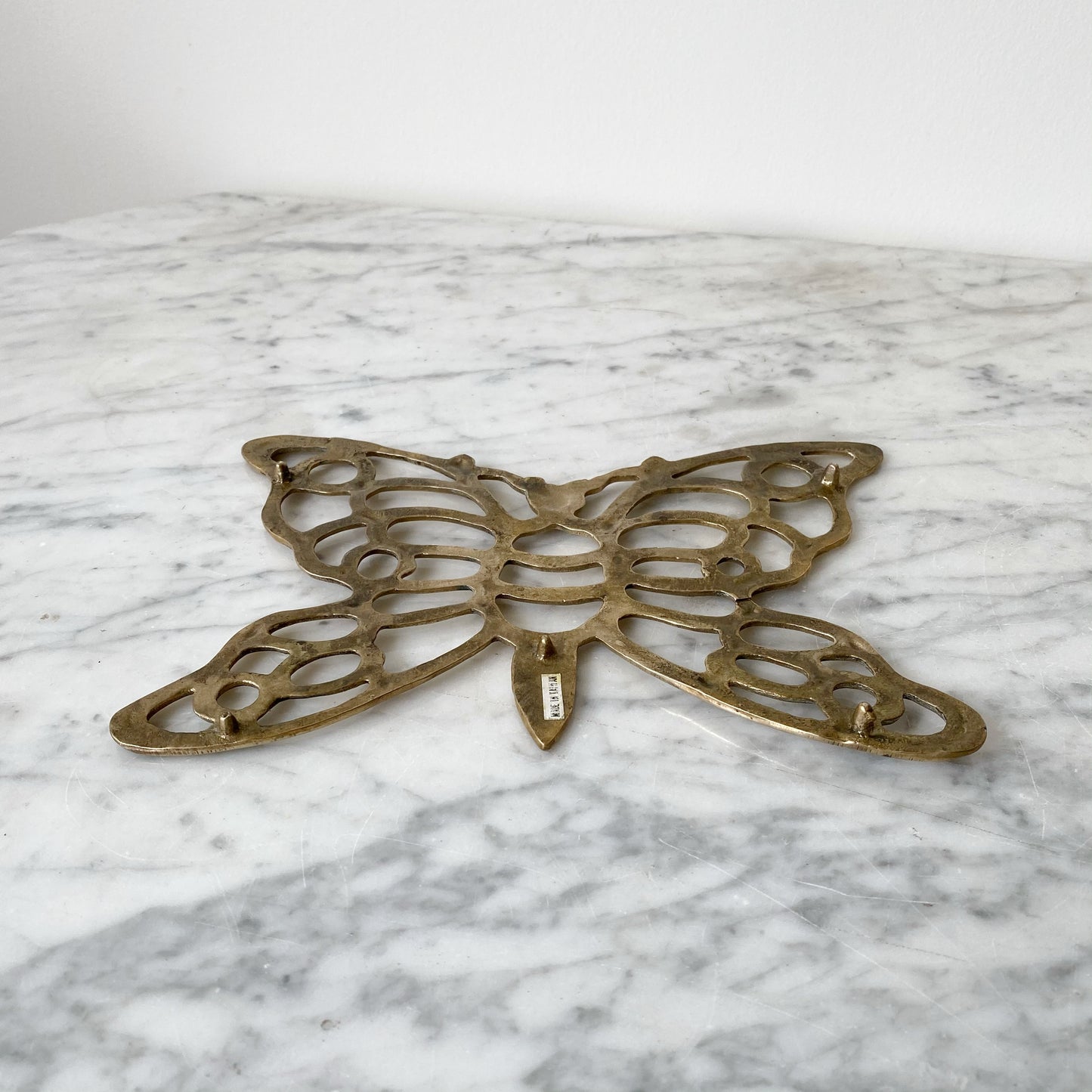 Vintage Solid Brass Butterfly Trivet / Wall Decor