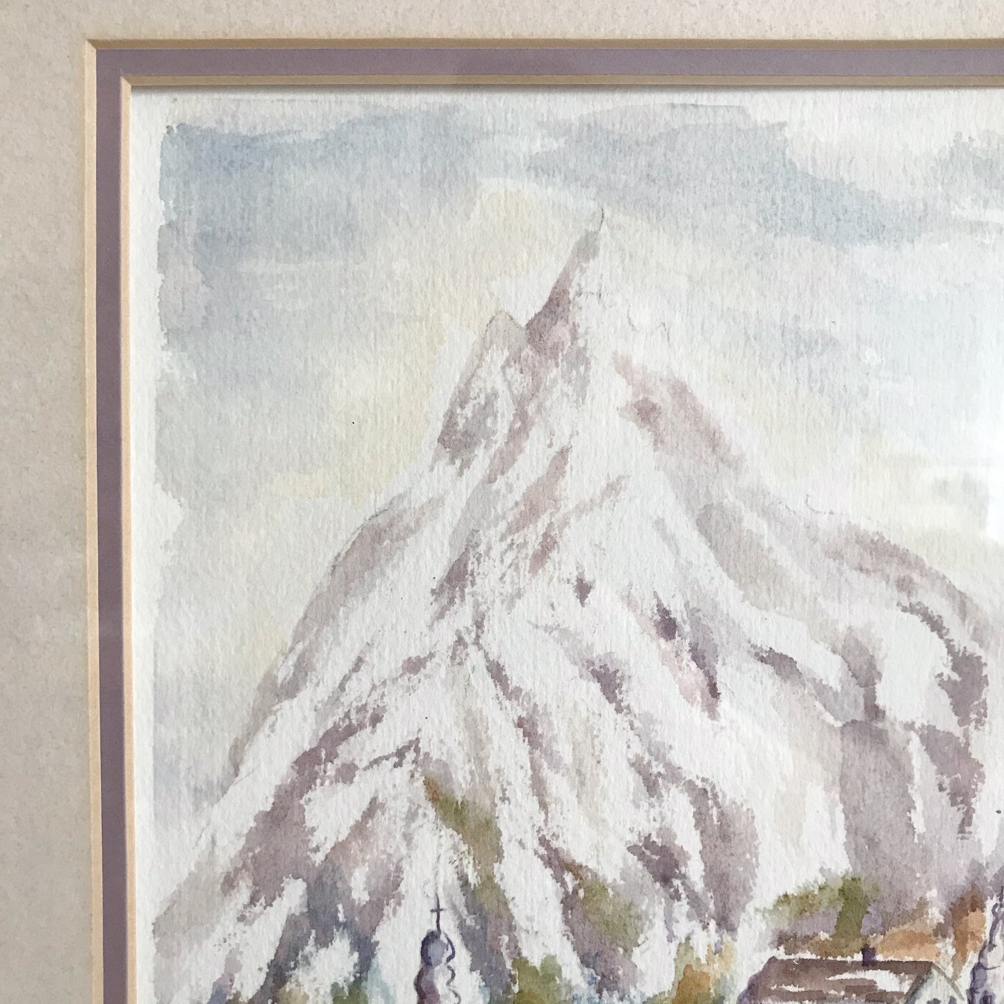 Original Watercolor Painting, Mountain Village