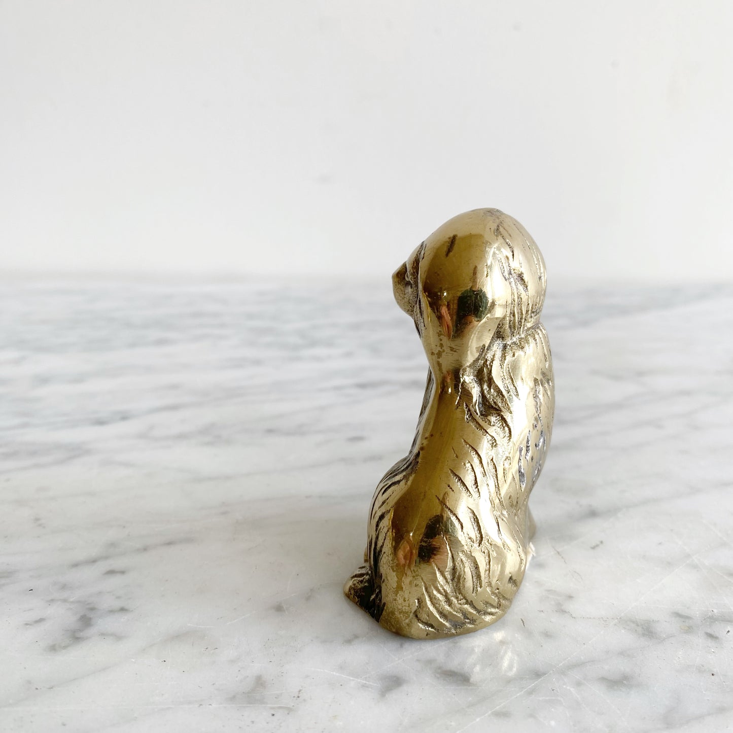 Pair of Vintage Brass Staffordshire Dog Figurines