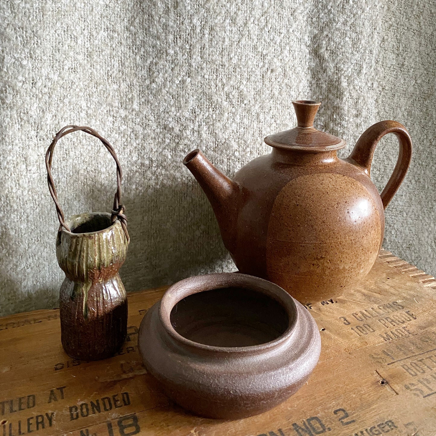 Vintage Wabi Sabi Pottery Teapot