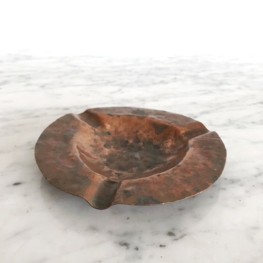 Vintage Hammered Copper Ashtray