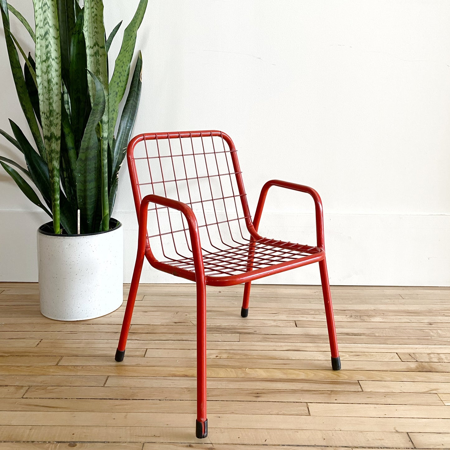 Child’s Vintage Red Metal Chair