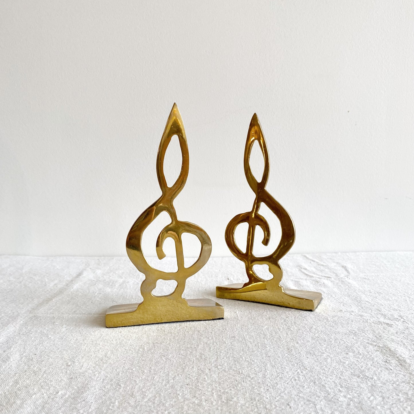 Pair of Vintage Brass Music Bookends