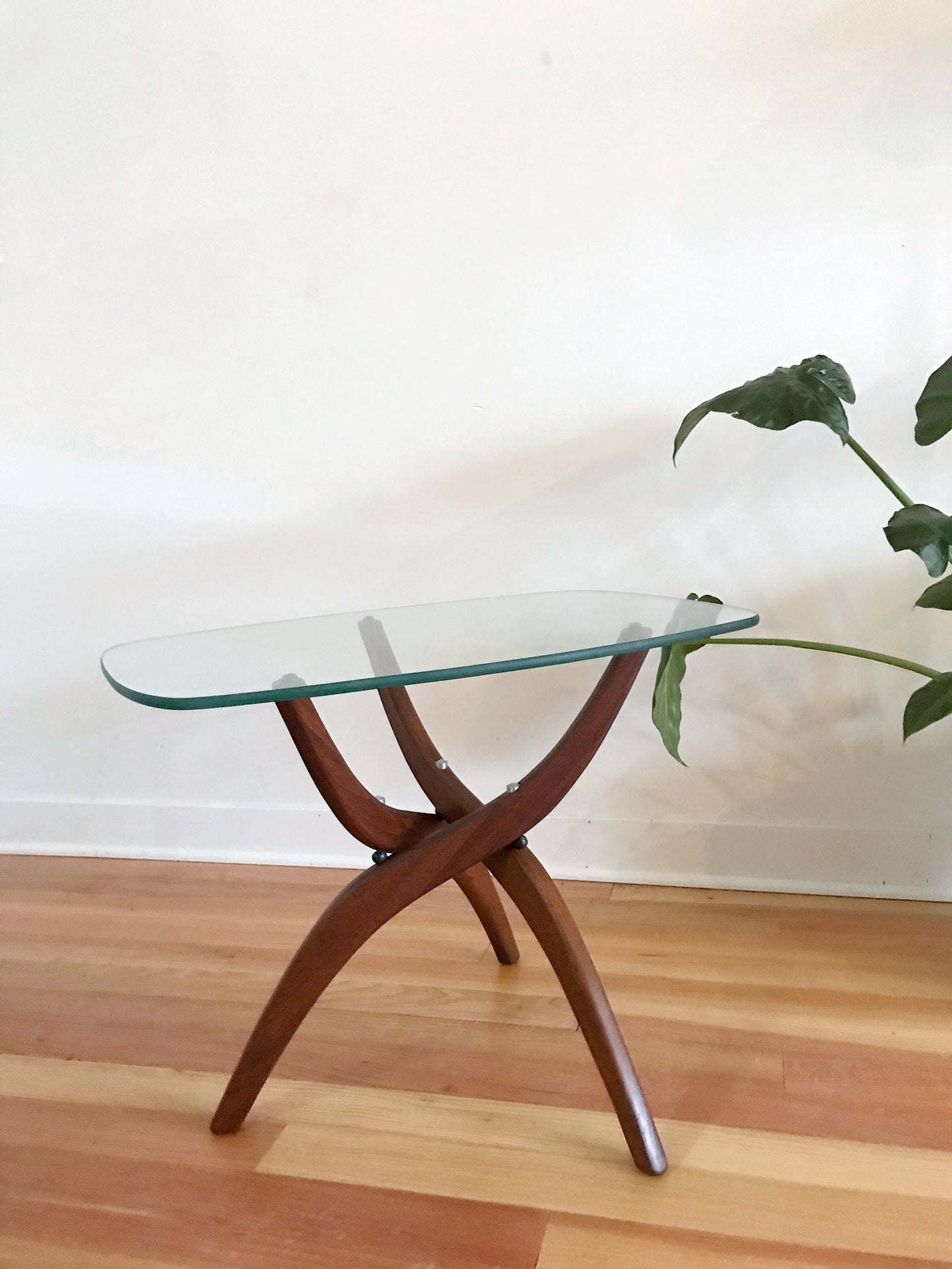 Walnut + Glass Side Table by Forest Wilson