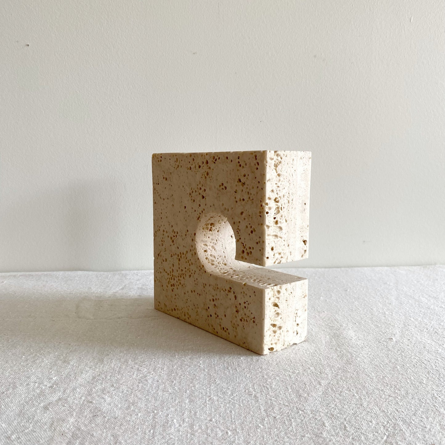 Vintage Travertine Stone Bookend