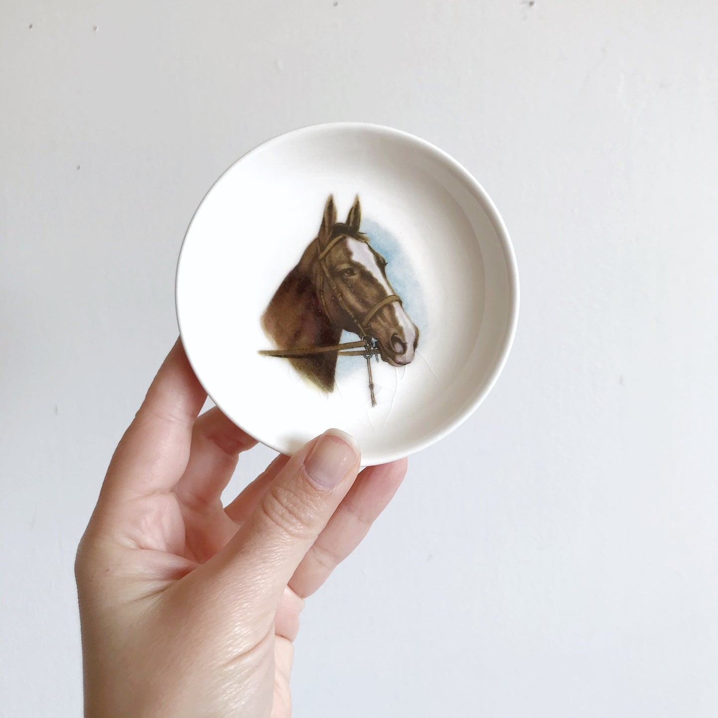 Pair of Vintage Ceramic Horse Dishes