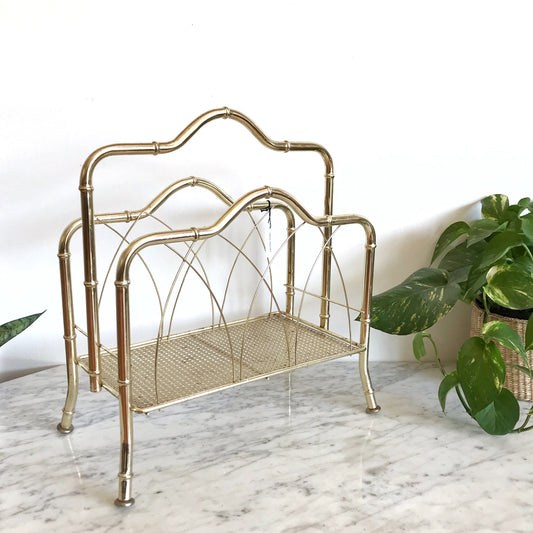 Brass Magazine Holder, Bamboo Texture