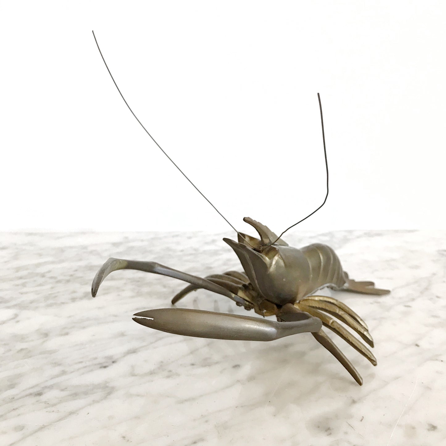 Large Vintage Brass Crayfish / Prawn