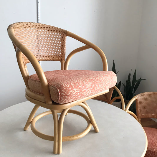 1960's Brown Jordan Rattan Dining Set, 5-pieces