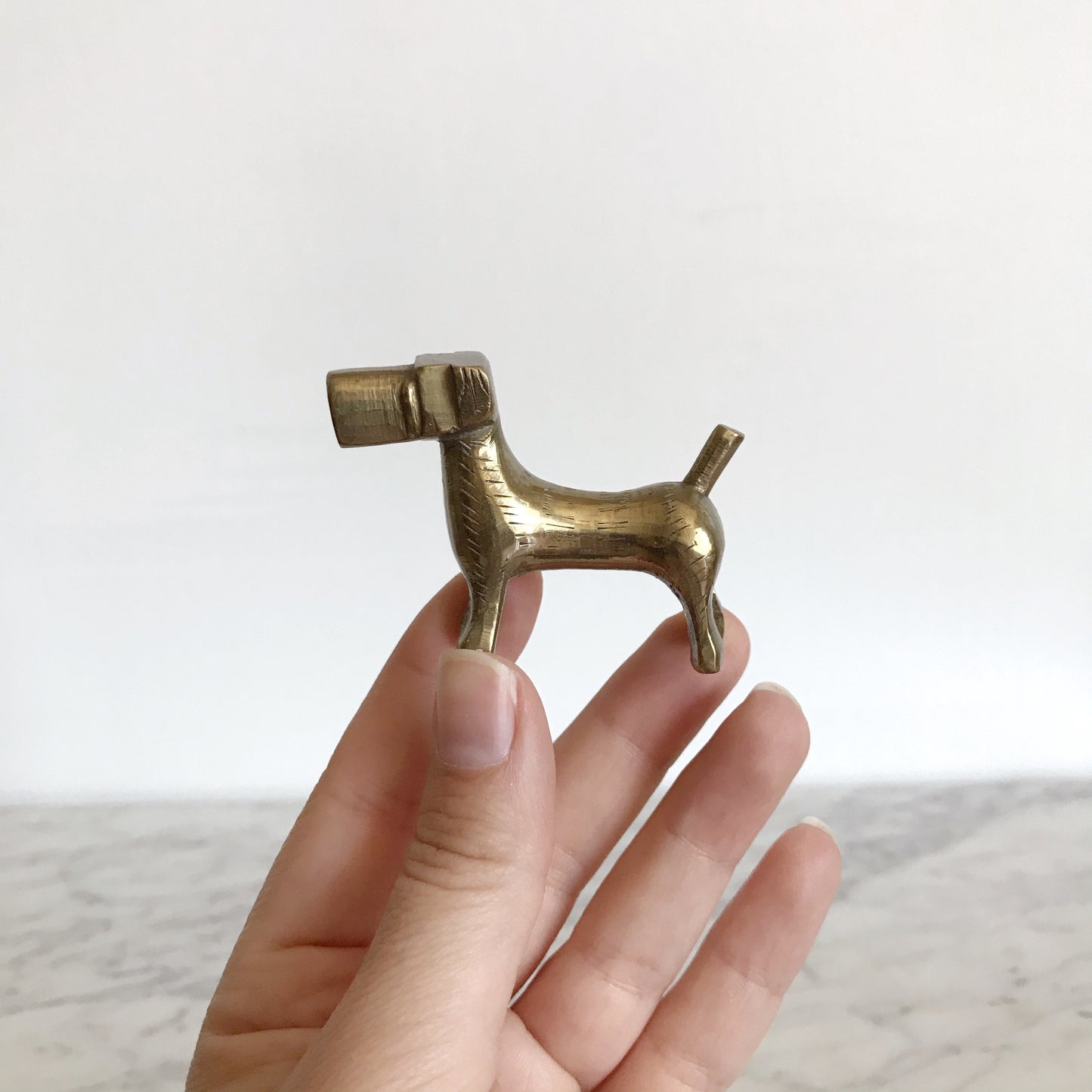 Small Vintage Brass Scotty Dog