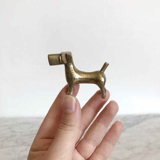 Small Vintage Brass Scotty Dog