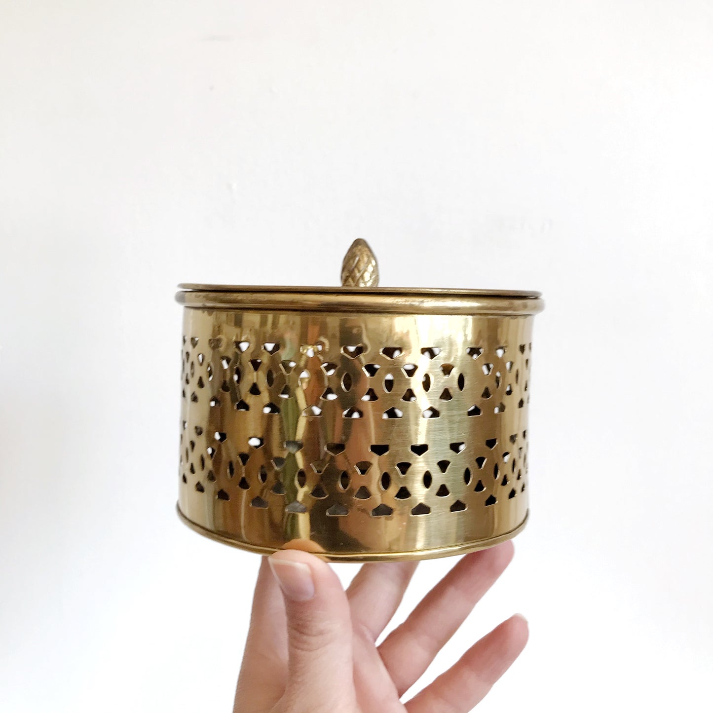 Large Vintage Brass Container