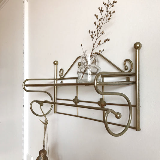 Vintage Gold and Glass Shelf