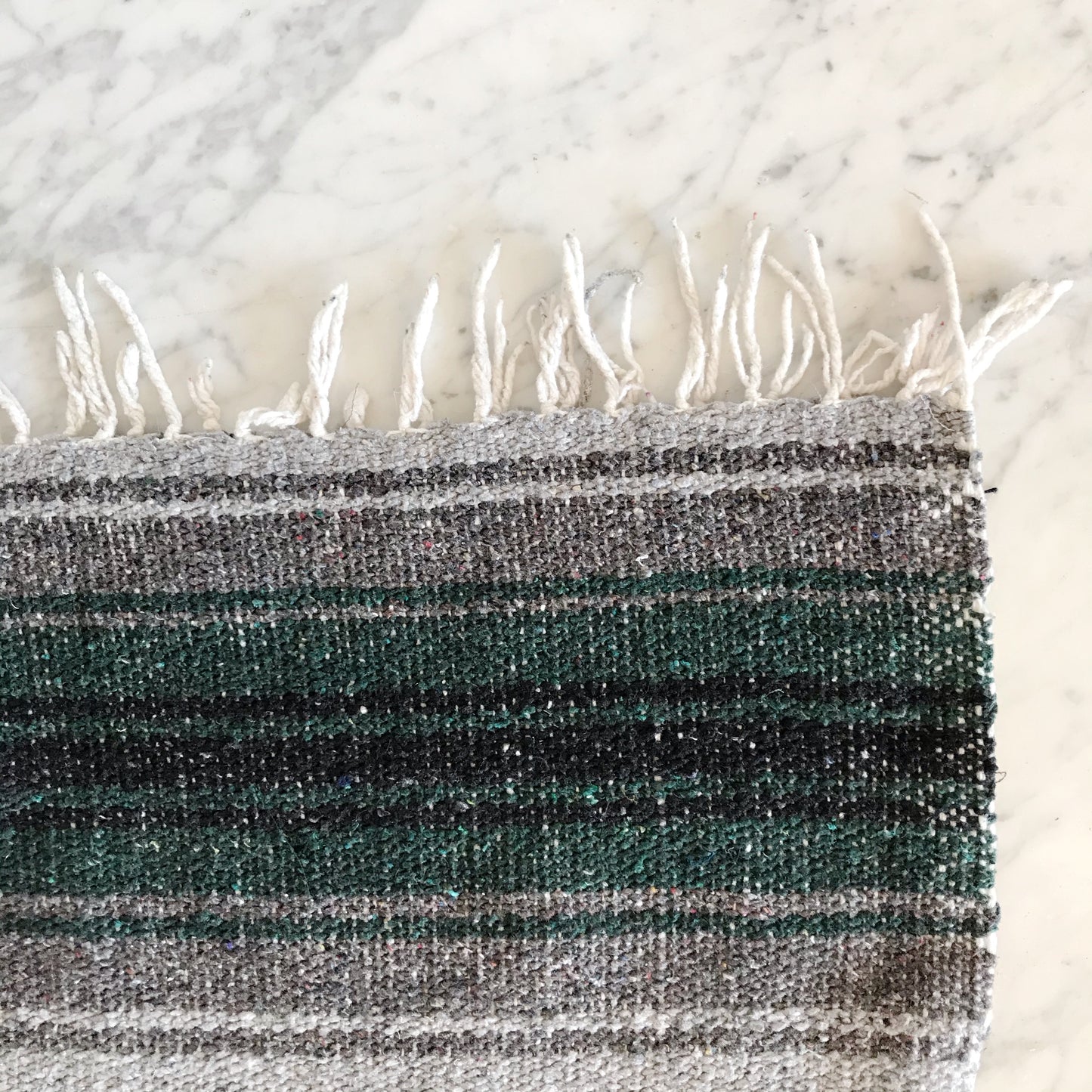 Woven Throw Blanket, Green & Gray