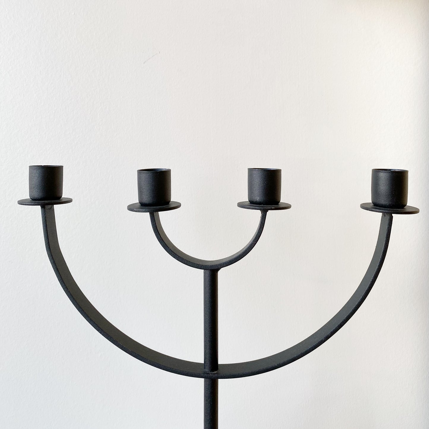 Large Modern Black Metal Candelabra