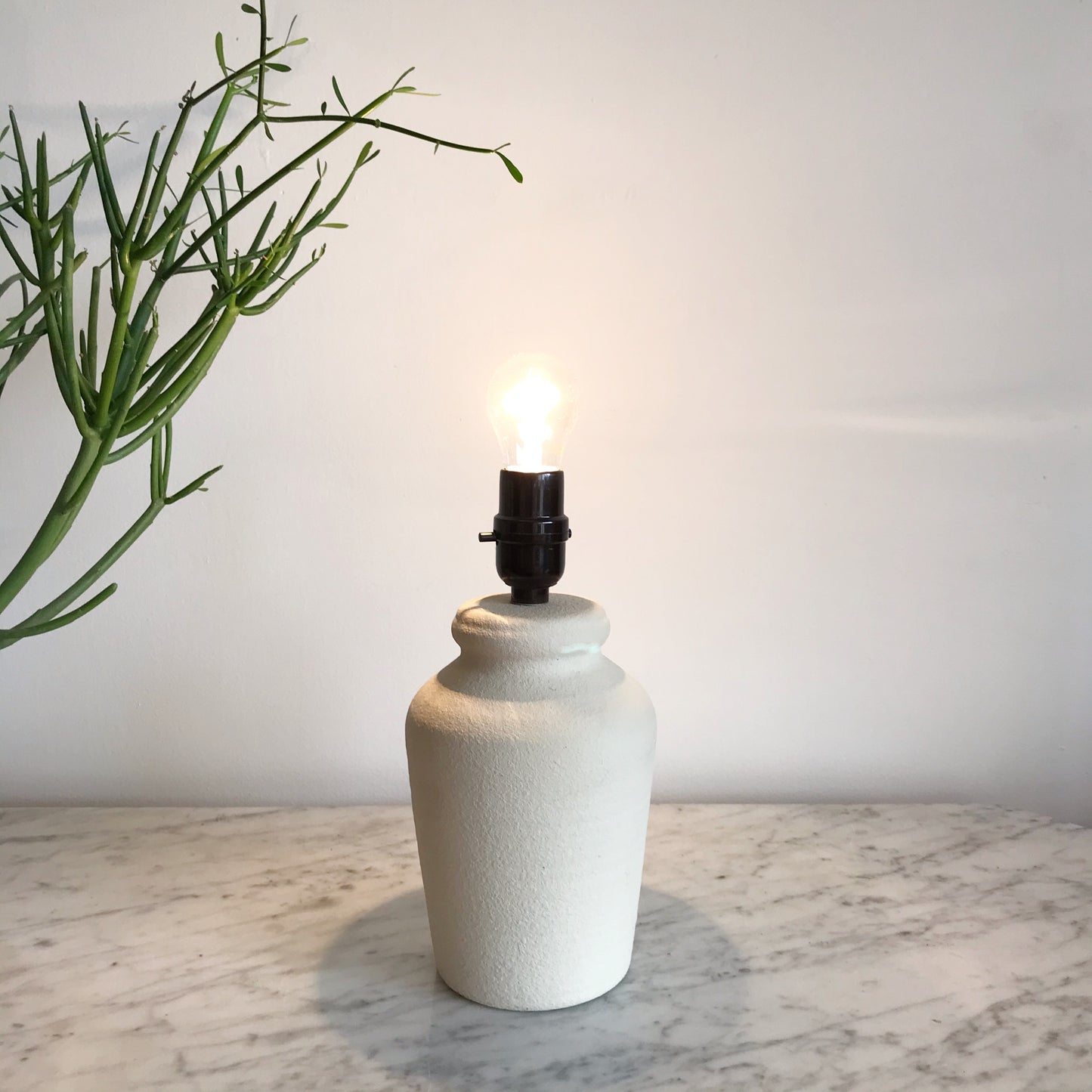 Petite Textured Ivory Ceramic Lamp Base