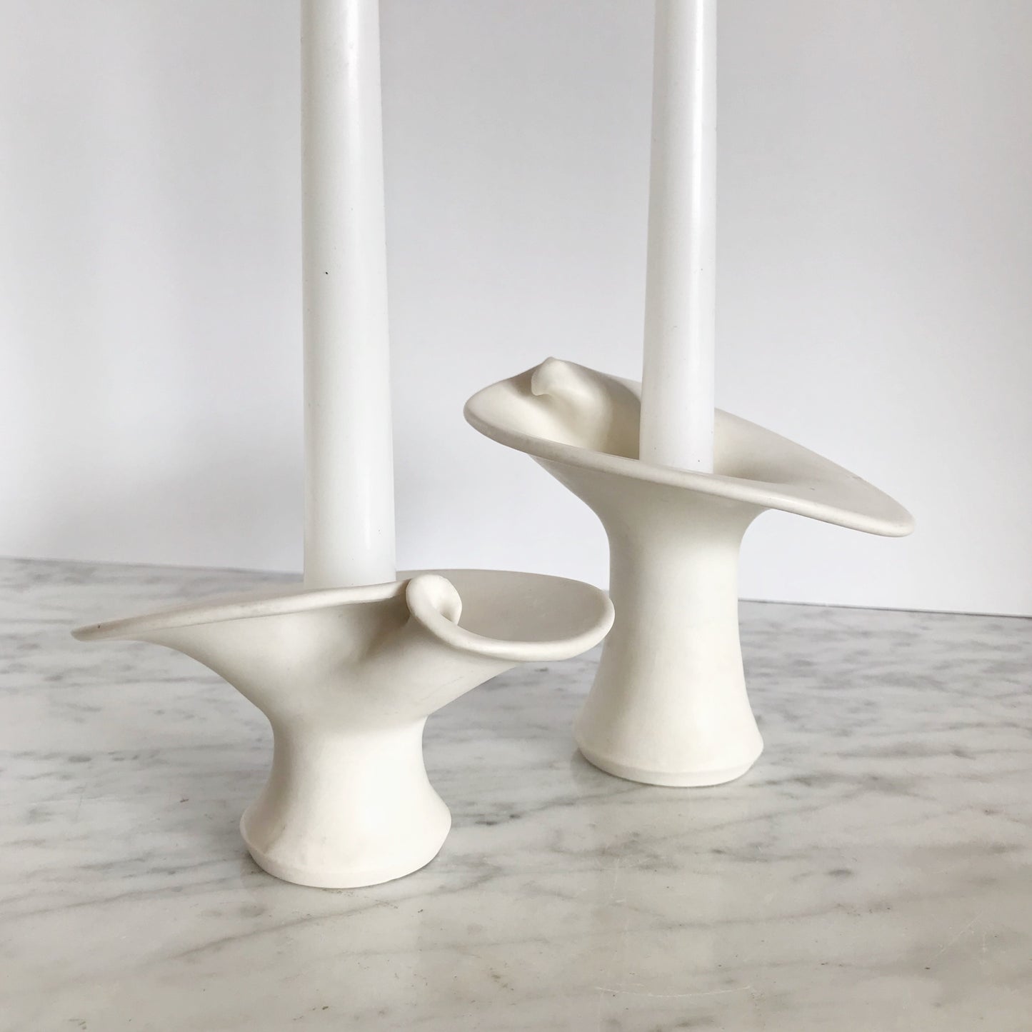 Vintage Porcelain Lily Candle Holders