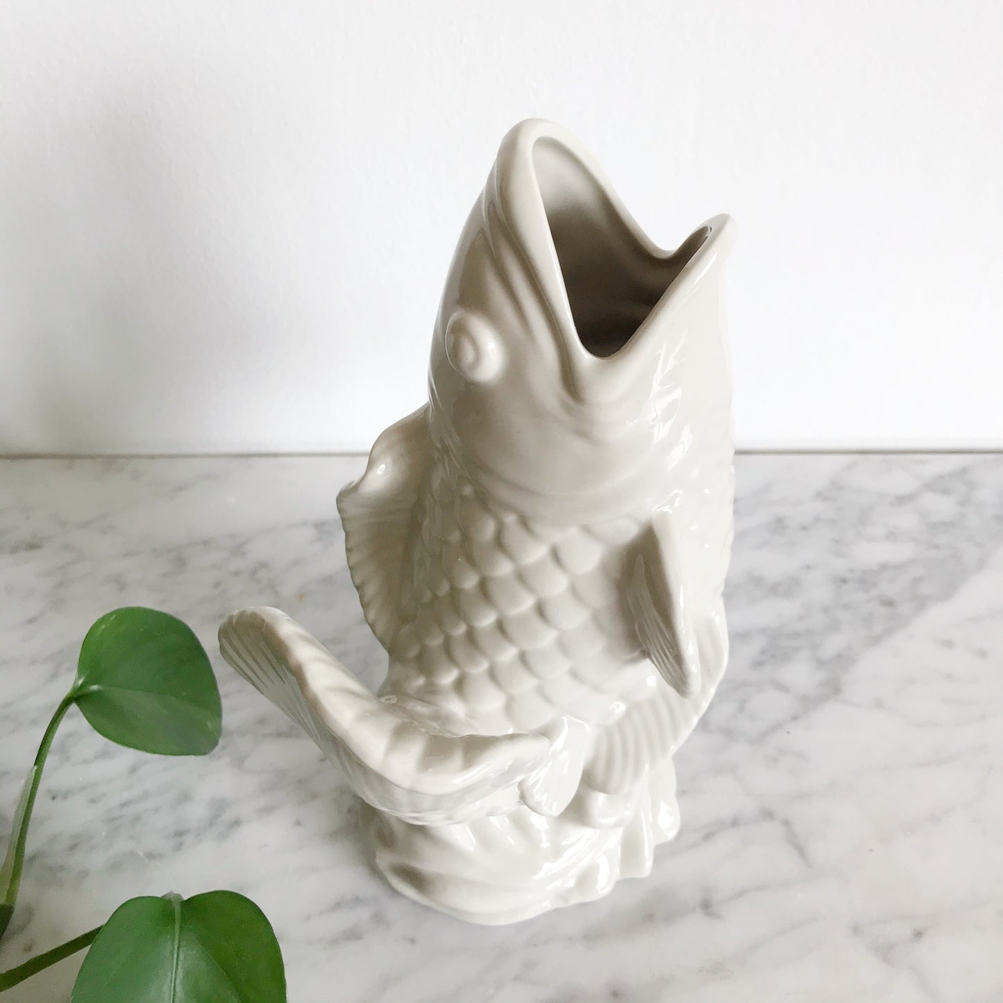 White Ceramic Fish Vase