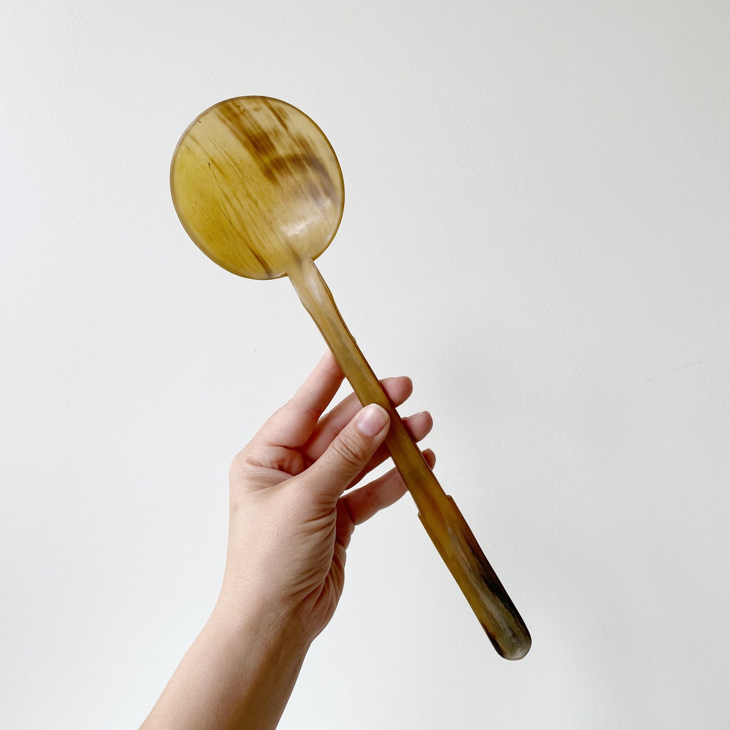 Single XL Vintage Horn Serving Spoon / Ladle