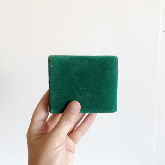 Vintage Green Velvet Travel Jewelry Box
