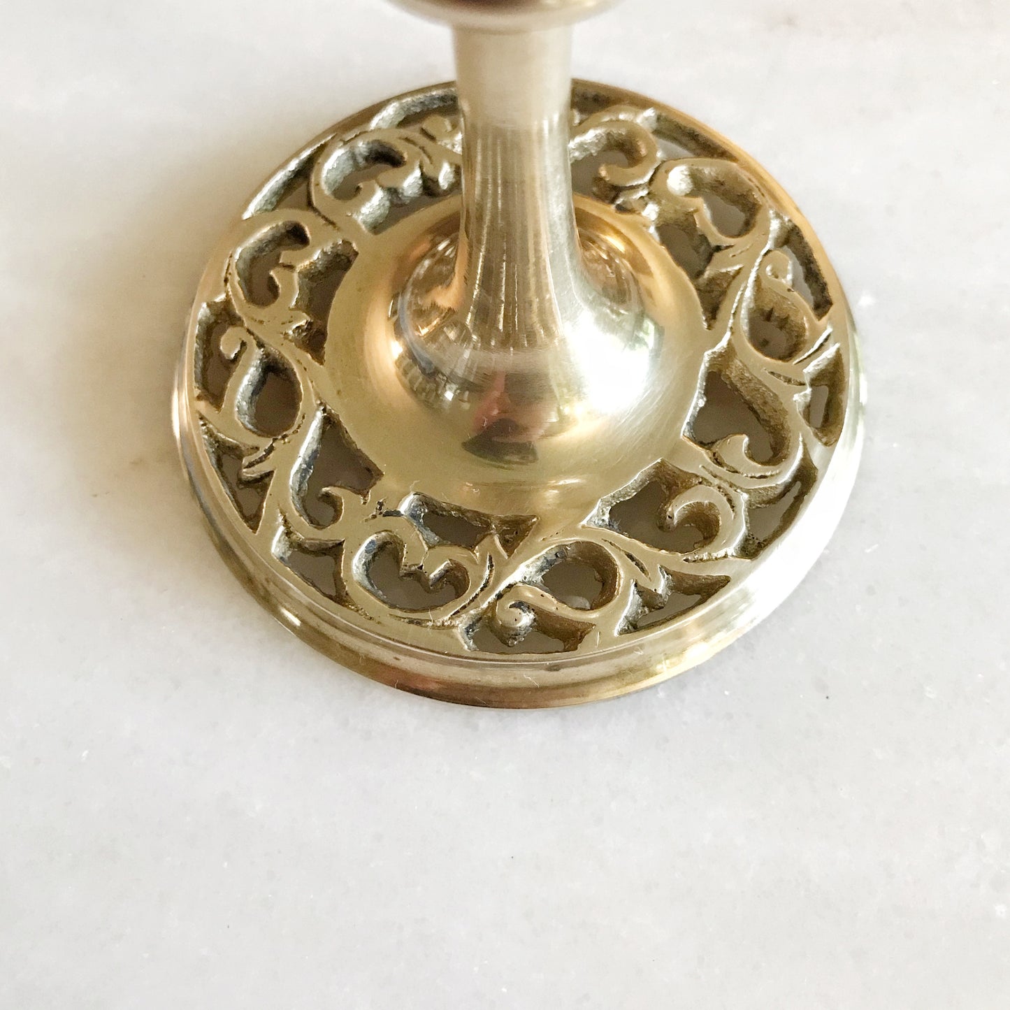 Fancy Vintage Brass Candle Holder