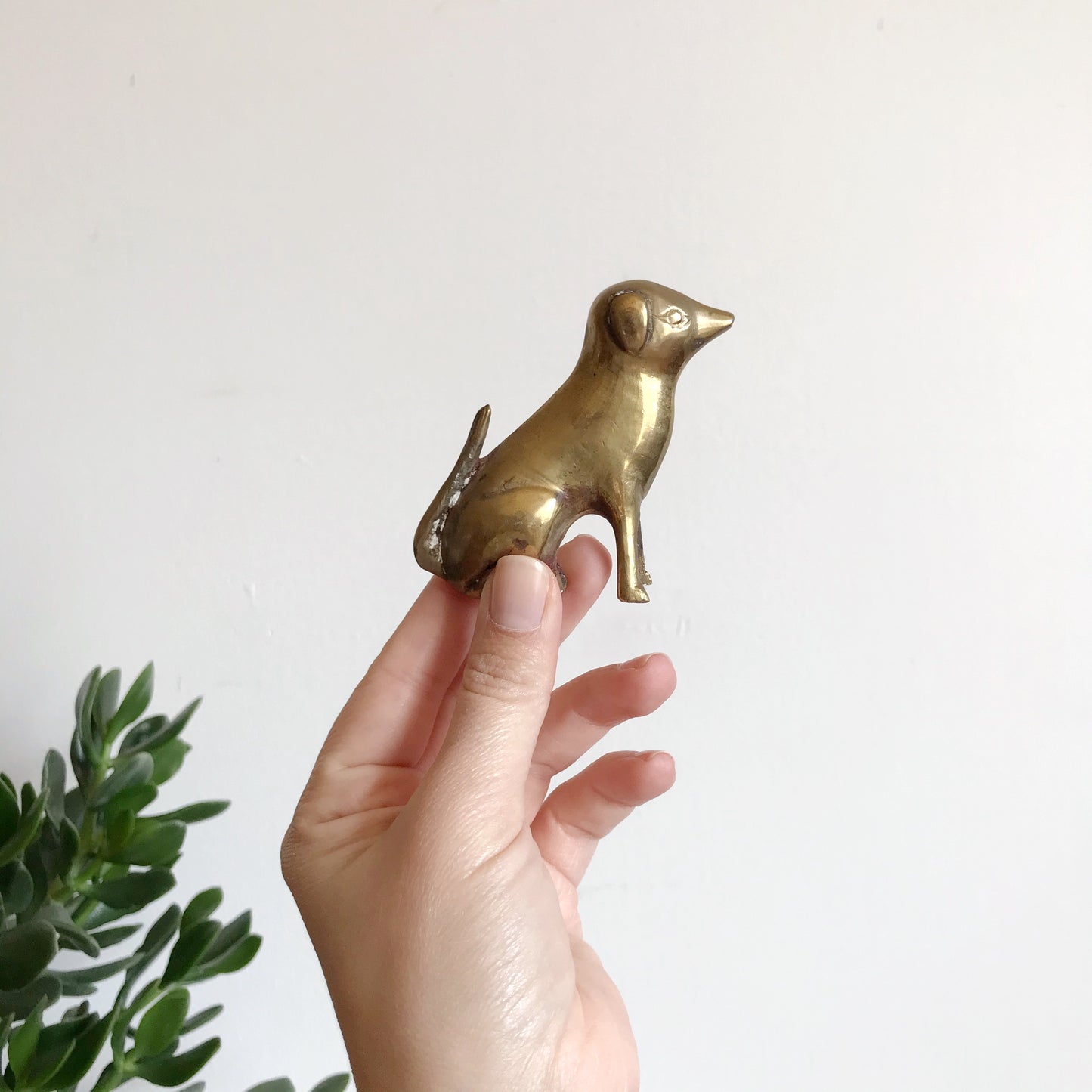 Cutest Vintage Brass Dog Figurine