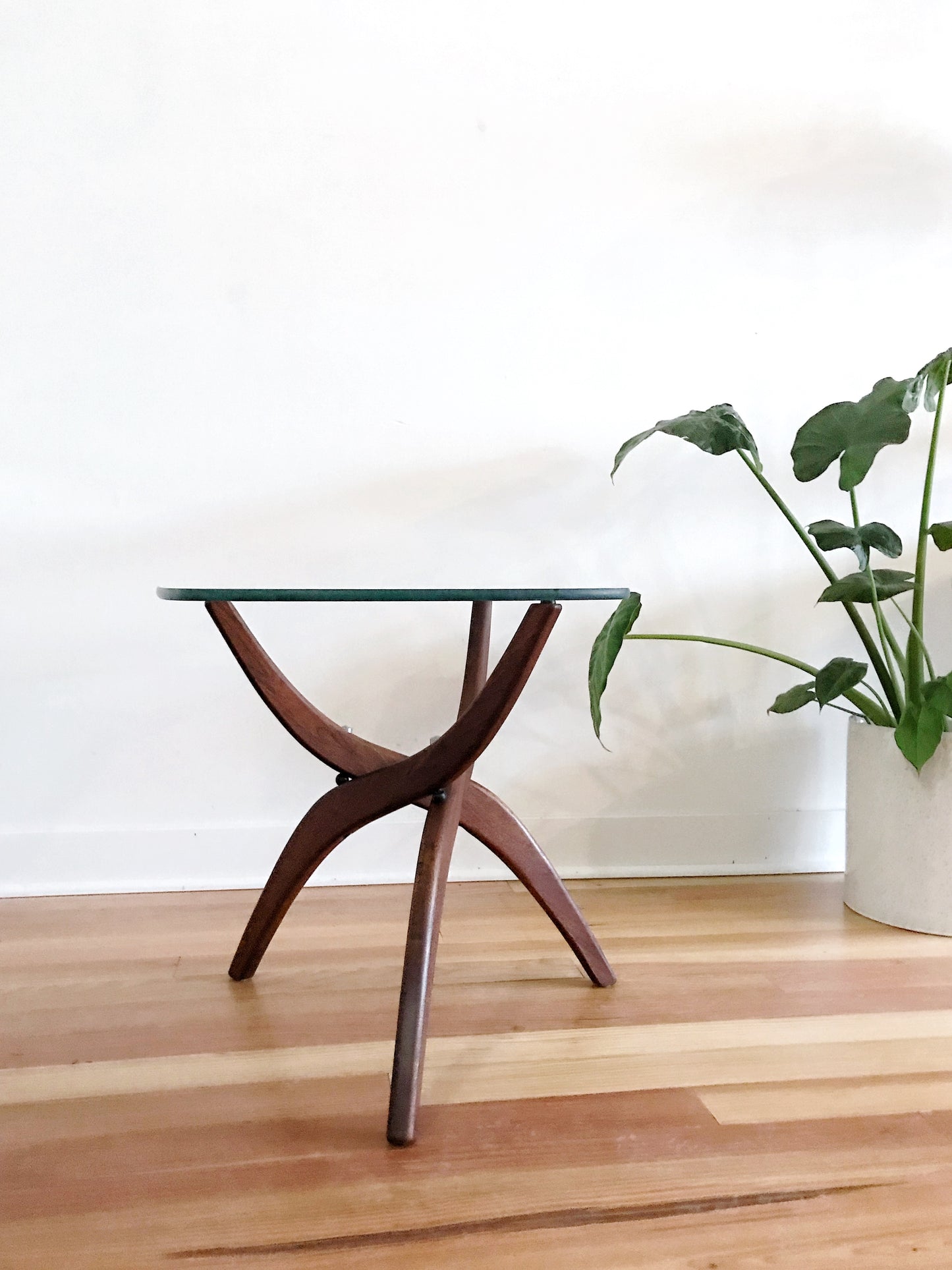 Walnut + Glass Side Table by Forest Wilson