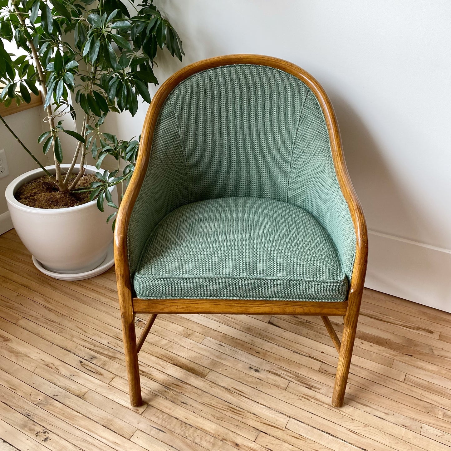 Vintage Green Upholstered Side Chair
