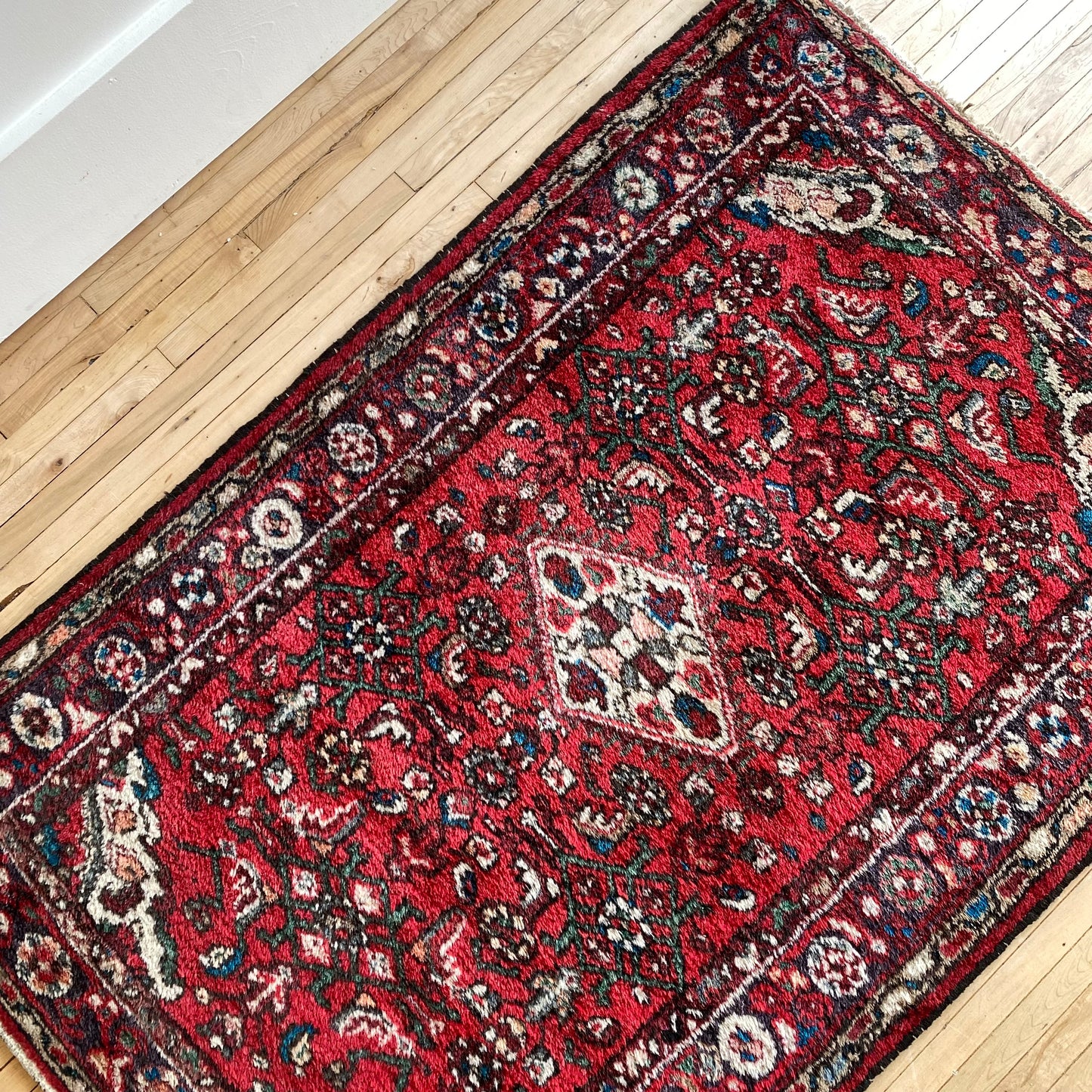 "MIRA" Vintage Hamadan Wool Rug (3'4" x 5')