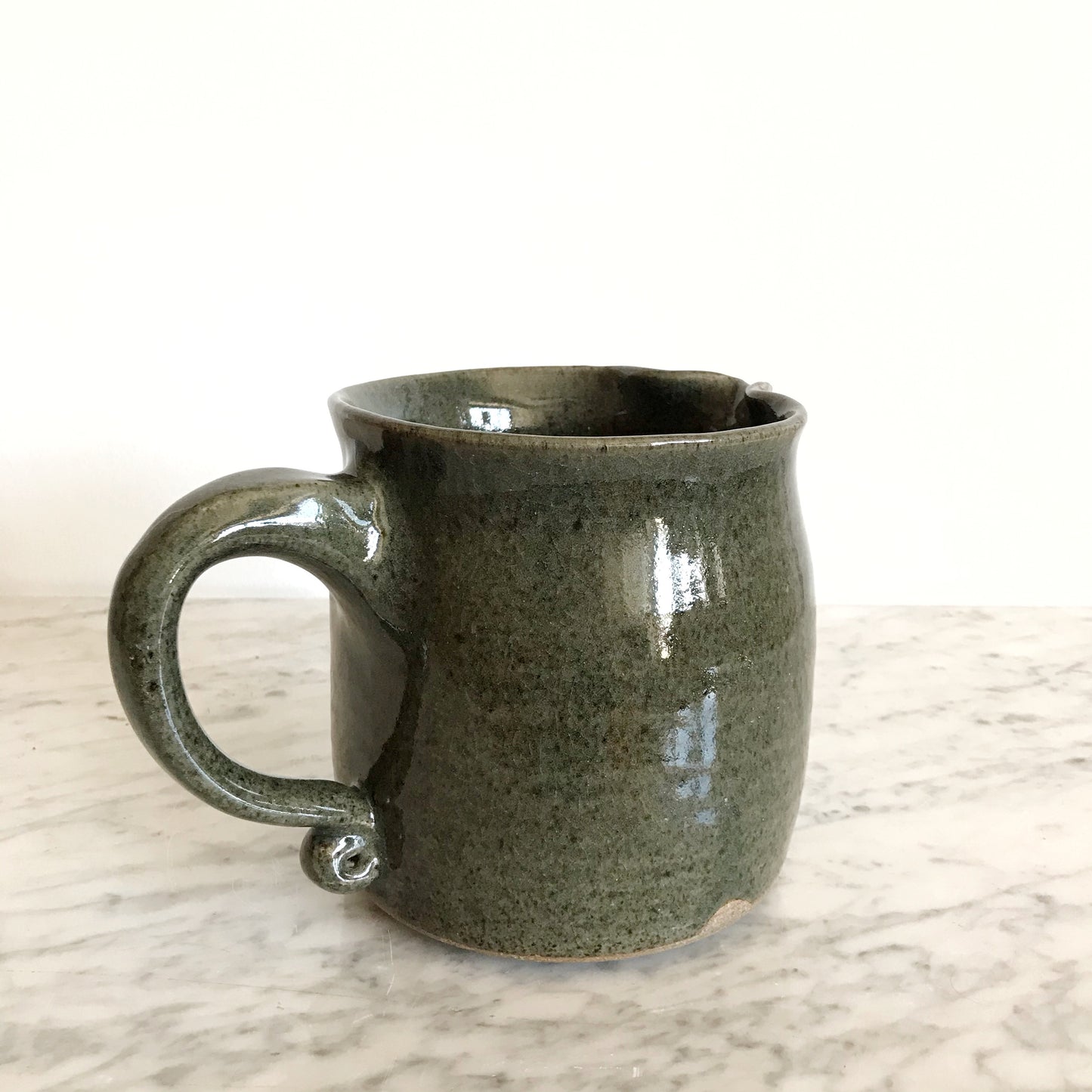 X-Large Green Studio Pottery Pitcher