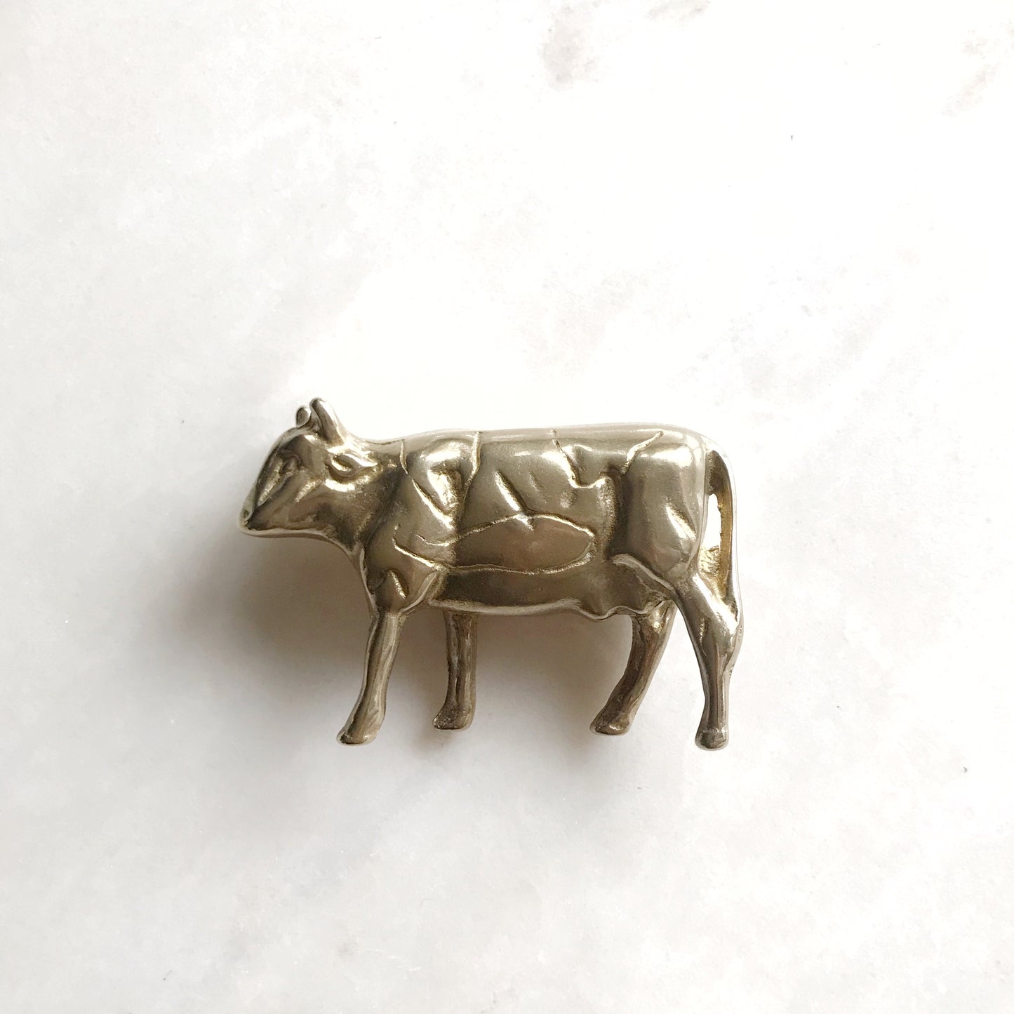 Vintage Brass Cow Figure