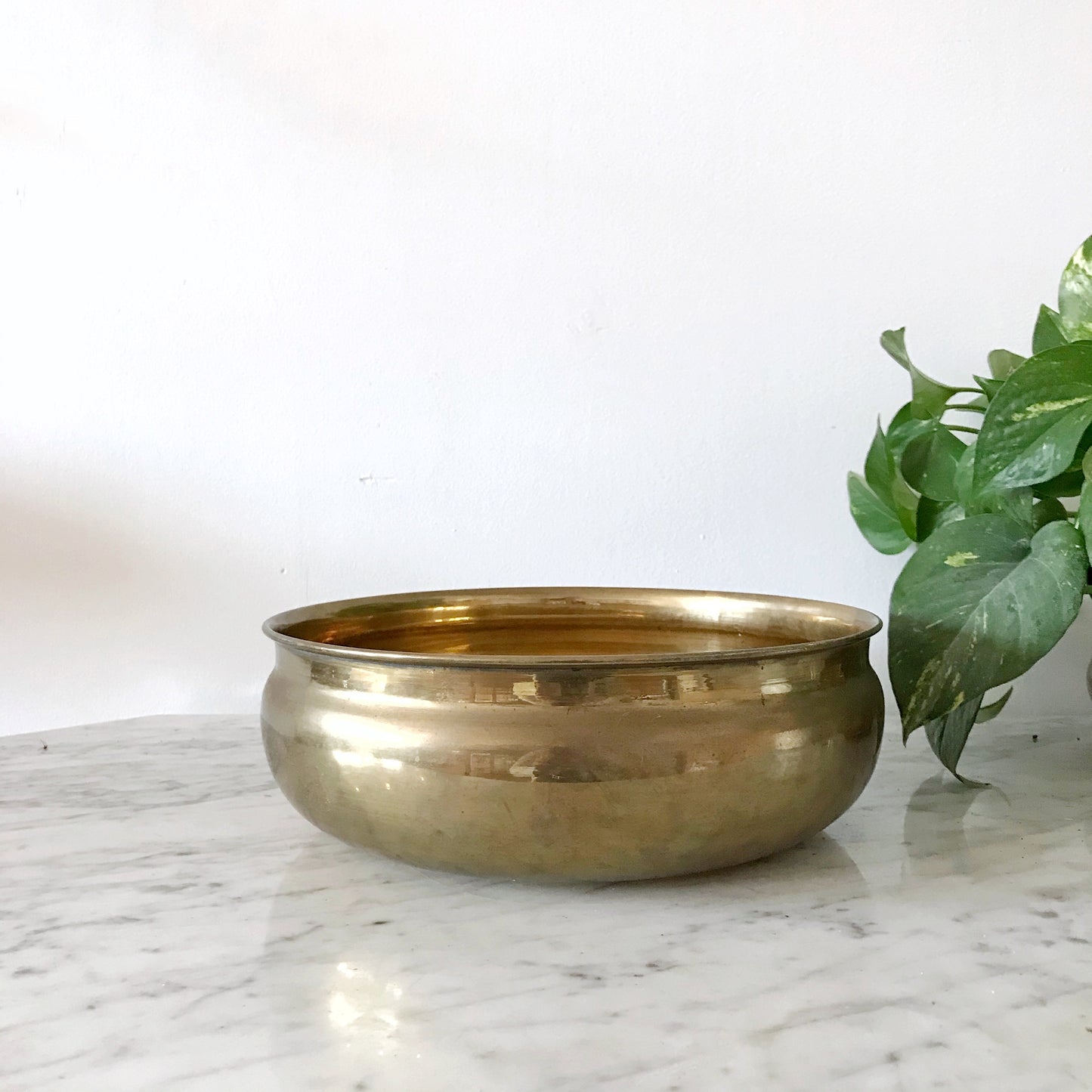 Large Vintage Brass Succulent Planter