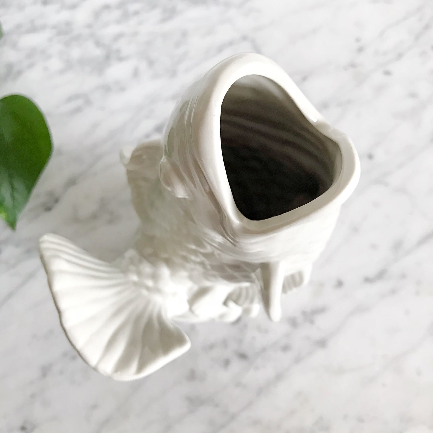White Ceramic Fish Vase