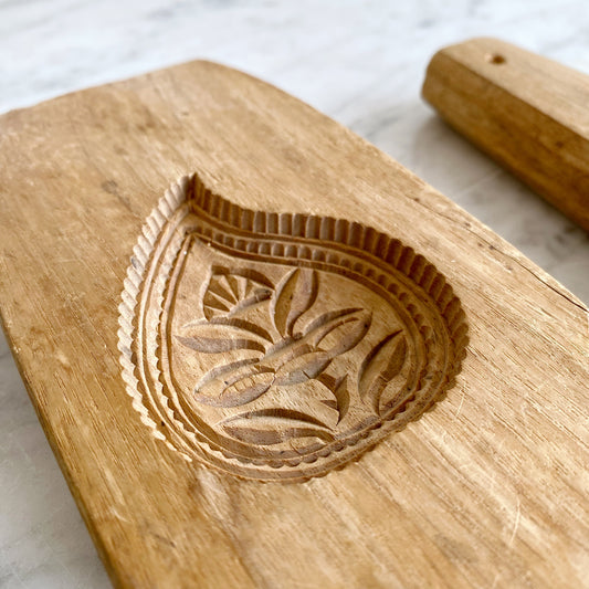 Pair of Carved Wooden Cookie Molds / Presses