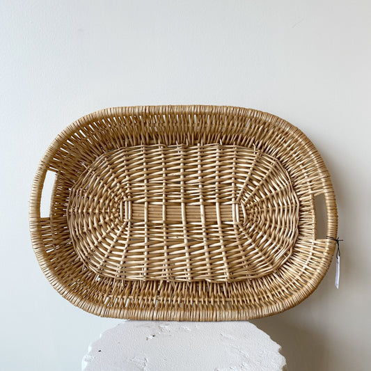 Vintage Woven Wicker Tray