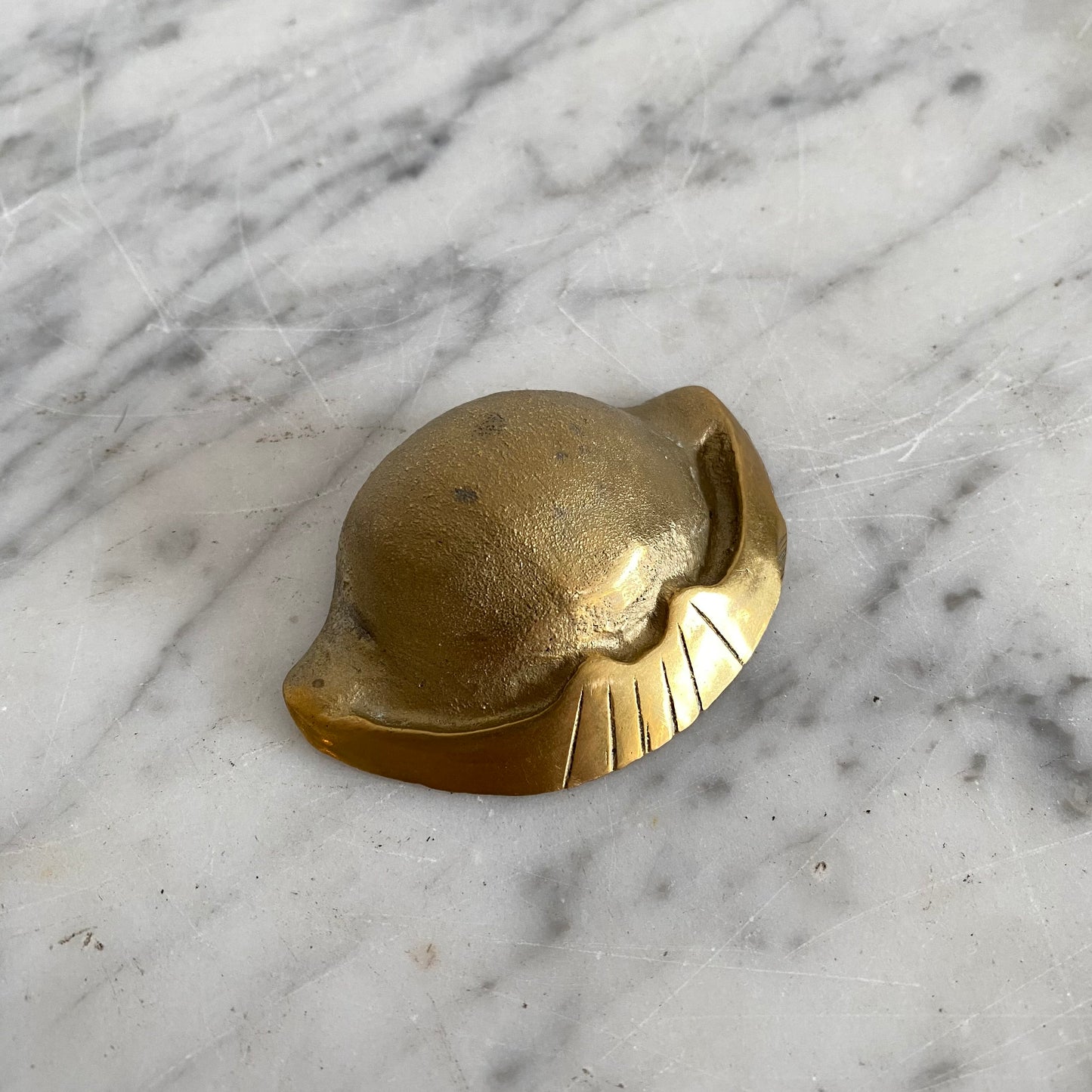 Small Vintage Brass Clam Ashtray