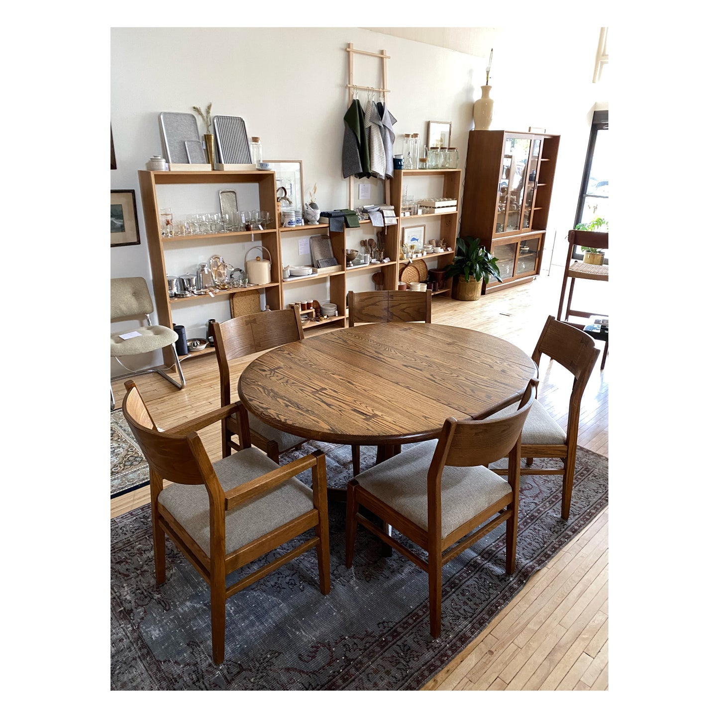 Vintage Solid Oak Dining Set by Conant Ball