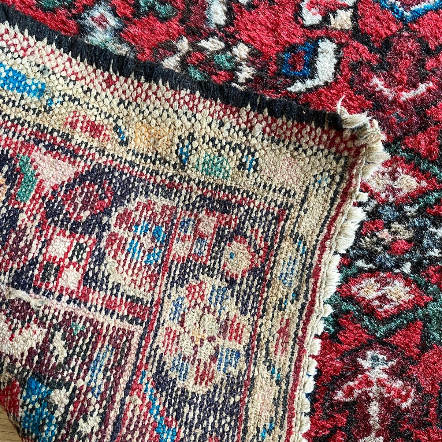 "MIRA" Vintage Hamadan Wool Rug (3'4" x 5')