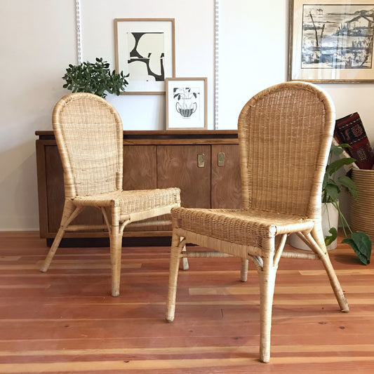 PAIR: Vintage Wicker Chairs