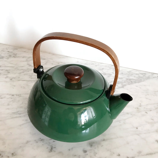 Vintage Green Enamel Kettle