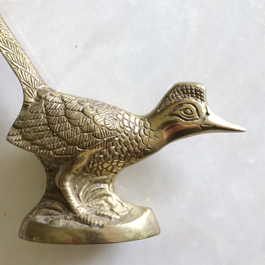 Vintage 6" Brass Standing Roadrunner