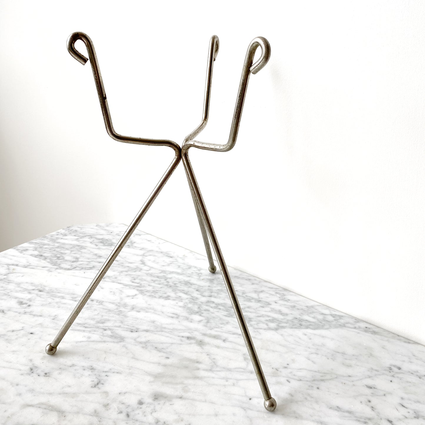 Vintage MCM Chrome Metal Plant Stand