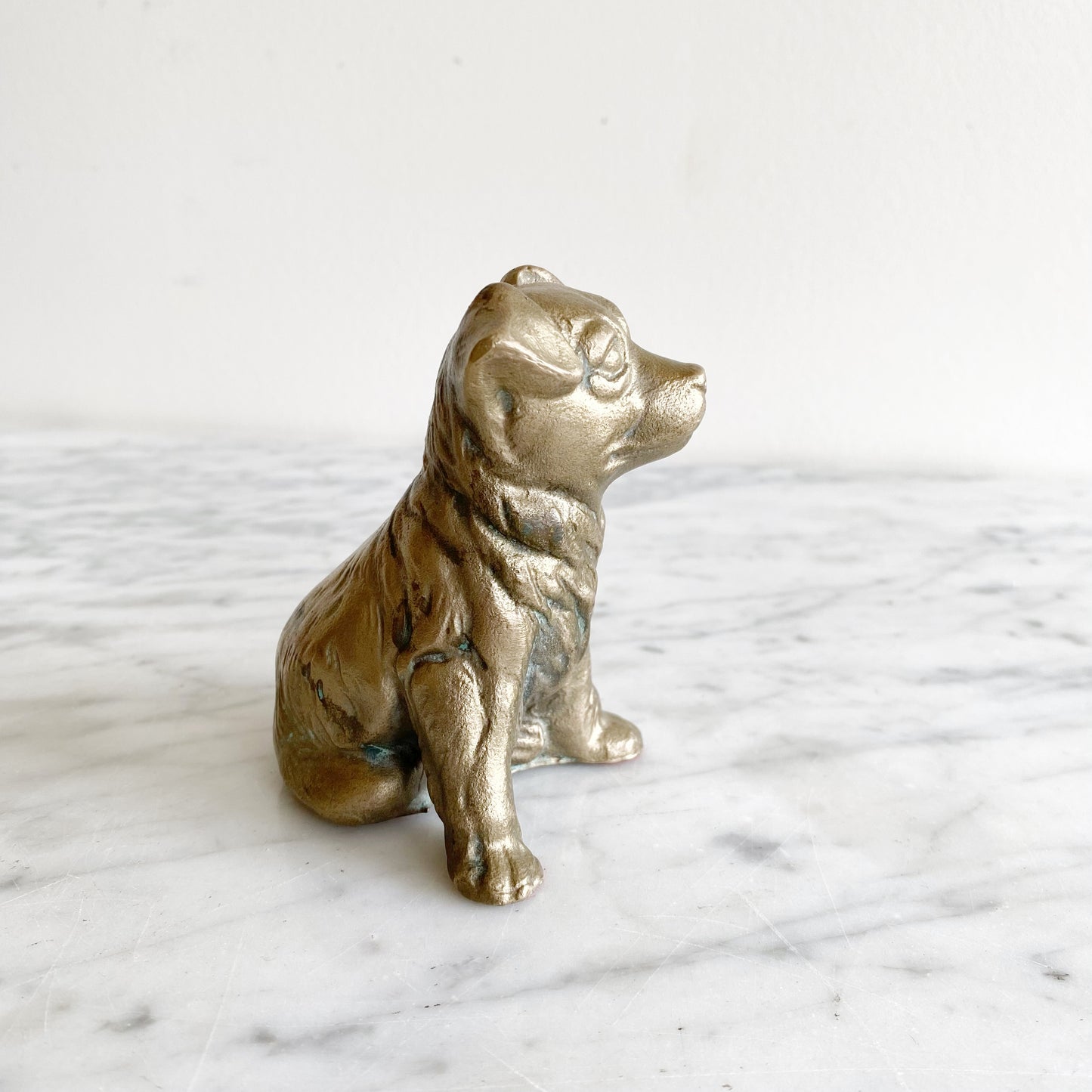 Vintage Bronze Puppy Dog, 4”