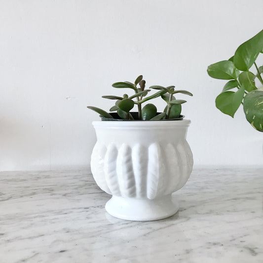 Vintage Milk Glass Planter